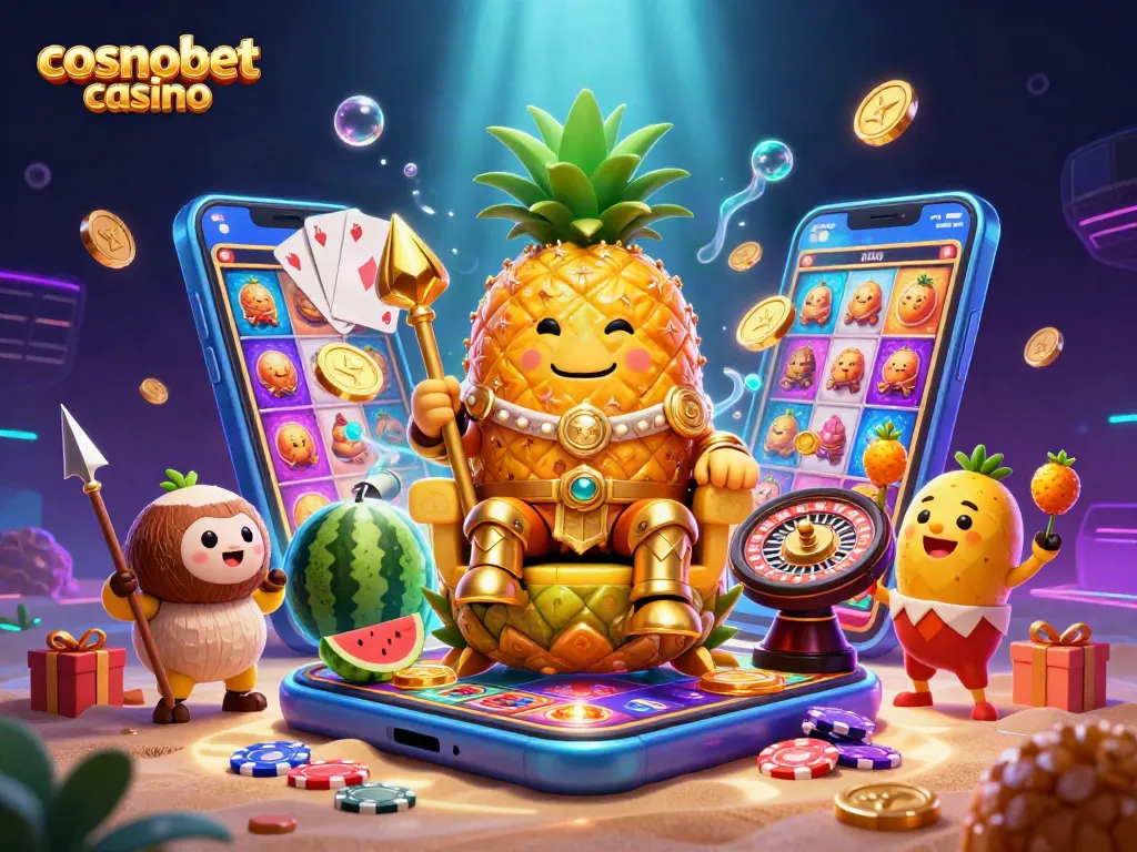 Engaging scene showcasing cosmobet casino with vibrant 3D characters and dynamic gaming elements.